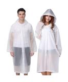 Cosowe Rain Ponchos for Adults Reusable, 2 Pcs Raincoats Emergency for Women Men with Hood and Drawstring A-adults Poncho-white - Buy Online on GoSupps.com