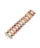 Wooden Parrot Ladder Toy | Colorful Pearl Steps for Conures Cockatiels & Lovebirds | 13-Step Climbing Bridge - Buy Online on GoSupps.com
