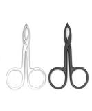 Motanar 2 Pieces Tweezers Scissor Handle Straight Tip Scissor Shaped Eyebrows Tweezers for Hair Plucker Remover Facial Hair Eyebrows Care (Silver and Black) - Buy Online on GoSupps.com
