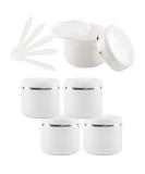 150ml Tianzd Empty Small Plastic Cream Containers - Set of 5 with Silver Lids & Spoons - Ideal for Ointments Gels & Cosmetics - Buy Online on GoSupps.com