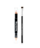 Brow Concealer Highlighter Pencil & Brush Set | Sculpted Creamy Matte Brow Shaper & Shimmer Highlighter | Gluten & Paraben Free - Cool Beige Duo - Buy Online on GoSupps.com