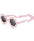 Hifot Baby Sunglasses with Strap - Cute Flower Polarized UV400 Protection for Infant Girls, 0-24 Months - Pink - Buy Online on GoSupps.com