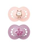 MAM Original Skinsoft Silicone Pacifier Set for 6-16 Months - 2 Pacifiers in Pink & Orange (1 Pink 2 Pieces) - International Shipping Available - Buy Online on GoSupps.com