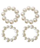 Csirnto 4-Piece Pearl Hair Tie Set - Spiral Elastic Hair Ropes for Women | Stylish Hair Scrunchies & Bands - Buy Online on GoSupps.com