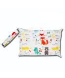 Qiantull Mini Diaper Bag - Waterproof Wetbag with Colorful Animal Pattern | Small Wet & Dry Cloth Organizer (22x15cm) for Babies Swimming Beach Camping & Zoo - Buy Online on GoSupps.com