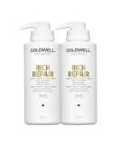 Goldwell Dualsenses Rich Repair 60Sec Treatment - 500ml x 2 | International Shipping Available - Buy Online on GoSupps.com