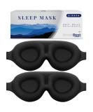 Buy Sleep Mask 2 Pack - Patented Contoured Eye Masks for 100% Blackout Zero Pressure Comfort - Ideal for Men & Women - S2 Black - Buy Online on GoSupps.com