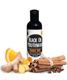 Black Oil Mouthwash - Sweet Orange Cinnamon Spice | Oil Pulling with Activated Charcoal & Xylitol | Whitening & Remineralization - 4 oz - Buy Online on GoSupps.com