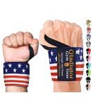 Gladiator 18 American Flag Wrist Wraps for Weightlifting - Unisex 18-Inch Lifting Straps - Buy Online on GoSupps.com
