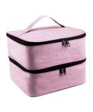 Premium Nail Polish Organizer Shell - Holds 30 Bottles & Nail Dryer Storage Bag - Pink Nail Polish Case - Buy Online on GoSupps.com