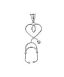 Fine Sterling Silver Heart-Shaped Stethoscope Pendant | Elegant Medical Jewelry for Healthcare Professionals - Shop Now - Buy Online on GoSupps.com