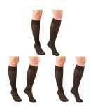 Truform Compression Socks for Women - 15-20 mmHg Knee High Brown Cable Knit - Medium Size (Pack of 3) - Stylish Dress Socks for All-Day Comfort - Buy Online on GoSupps.com