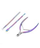 Stainless Steel Cuticle Pusher and Nipper Set - 3PCS Nail Art Manicure Tools - Buy Online on GoSupps.com