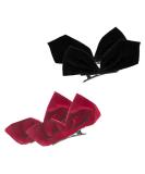 Buy Bamboopack Velvet Hair Clips - 4 Pieces French Style Hairpins in Monochrome Red/Black for Christmas & Everyday Use - Buy Online on GoSupps.com