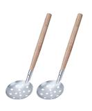 Alomejor 2 Pcs Ice Fishing Scoop Scoop Skimmer Ice Slush Scoop with Wood Handle Winter Outdoor Fishing Shovel Ice Tools Metal Wood Design - Buy Online on GoSupps.com