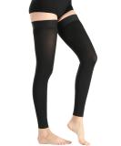 Thigh High Medical Compression Stockings for Women & Men - 20-30 mmHg Firm Support for Varicose Veins & Swelling - Footless Black X-Large - Buy Online on GoSupps.com