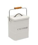 Geyecete Cat Treats & Food Storage Tin with Lid and Spoon - White - Buy Online on GoSupps.com