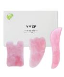 100% Natural Gua Sha Set - Pink Rose Quartz Facial Care (3 PCs) for Anti-Aging & Wrinkle Reduction - Buy Online on GoSupps.com