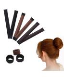 3-Piece Women's Hair Bun Maker Set - Ballerina Bun Shaper for Kids - French Donut Hair Fold Wrap Snap - (Light Brown, Brown, Black) - Buy Online on GoSupps.com