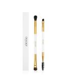 Docolor Duo Eyebrow & Eyeshadow Brush Set - Professional 2-Piece Angled Brow Brush, Spoolie, Eye Shadow, & Blending Brush (White & Golden) - Buy Online on GoSupps.com