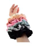 Simnice Oversized Blush Satin Hair Scrunchies - Set of 6 XL Soft Elastic Hair Ties for Girls and Women - Buy Online on GoSupps.com