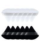 12 Pure Cotton Face Powder Puffs | Soft Triangle Makeup Tools for Loose Powder Foundation & Blush | Black & White - Buy Online on GoSupps.com