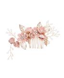 Bridal Wedding Hair Side Combs with Flowers and Pearls - Pink Bridesmaids Hair Accessory - Buy Online on GoSupps.com