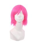 MapofBeauty Neon Pink Short Straight Fiber Wig - 12 Inch Side Bangs Cosplay Wig for Stunning Looks - Buy Online on GoSupps.com