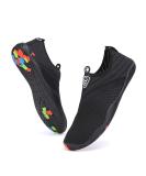 Vsufim Quick-Dry Water Sports Barefoot Shoes Aqua Socks for Swim Beach Pool Surf Yoga for Women Men 11 Women/10 Men Black/Black - Buy Online on GoSupps.com
