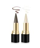 Aaiffey 2 Colors Gel Eyeliner Set - Waterproof Smudge Proof Eye-liner Pencil for Women - Long-Lasting Matte Black Eyeliner Stick - Silver and Brown Shades - Buy Online on GoSupps.com