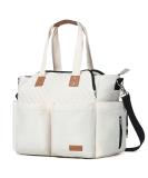 Lekebaby Large Baby Changing Bag for Stylish Mom and Dad - Quilted Beige with Travel Tote and Nappy Changing Mat - Buy Online on GoSupps.com