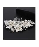 Suandsu Rhinestone Crystal Bridal Hair Comb - Silver Hair Piece Accessories - Buy Online on GoSupps.com