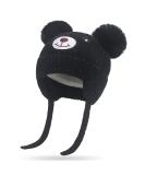 Cute Bear Kids Winter Hat with Ear Flaps | Chenille Knitted Warm Hat for Baby Girls Boys | Fleece Lined Earflap Cap | Toddler Cold Weather Beanie - Buy Online on GoSupps.com