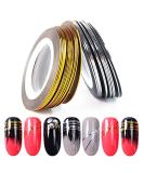 JIAHAO 2Pcs Gold/Silver Rolls Striping Tape Line Nail Art Decoration Sticker - Nail Art Tips for Perfect Manicure - Buy Online on GoSupps.com