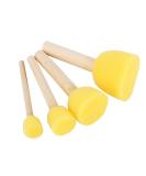 4Pcs Round Stencil Sponge Brushes for Art & Crafts - Wooden Handle Foam Paint Brush Set - Buy Online on GoSupps.com