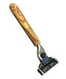 DOM Wet Razor with Olive Wood Handle Makalu - Precision M3 Blade for a Luxurious Shave | International Shipping Available - Buy Online on GoSupps.com