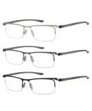 Eyekepper 3-Pack Lightweight Half Rim Reading Glasses for Men & Women +3.50 - Stylish & Comfortable International Shipping - Buy Online on GoSupps.com