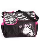 Accessotech Waterproof Baby Diaper Nappy Changing Shoulder Bag with Mat - Zebra Pink - Buy Online on GoSupps.com