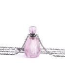 YGLINE Rose Quartz Essential Oil Diffuser Pendant Necklace | Natural Healing Stone Jewelry for Aromatherapy - Buy Online on GoSupps.com