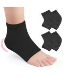 Hilph 2 pair of gel heel socks silicone moisturizing socks Open toe socks foot care spa socks for dry hard torn skin comfy day night care skin black - Buy Online on GoSupps.com