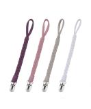 Pacifier Clip Set - Hand-Made Braided 4 pack Purple Soothie Holder Leash for Boys and Girls - Buy Online on GoSupps.com