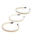 FLOFIA 3 pieces metal hairbands for women vintage narrow hairband girls retro gold chain hairbands - Buy Online on GoSupps.com