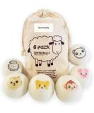Extra Large Wool Dryer Balls - Set of 6 | Natural Fabric Softener Chemical Free Scented & Reusable - Buy Online on GoSupps.com