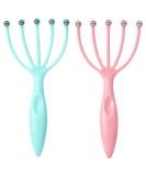 Scalp Massager, Protable Hand Held SPA Head Massager for Deep Relaxation & Stress Reduction in The Office Home SPA Father's Day and Mother's Day Gifts Pink+Blue(2-Pack) - Buy Online on GoSupps.com