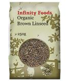 Infinity Foods Organic Whole Brown Flax Seeds Linseed 250g - Nutty 250g - Buy Online on GoSupps.com