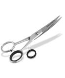 Curved Beard Scissors - 13cm Stainless Steel Hair Scissors with Micro Serrations for Precise Grooming | International Shipping - Buy Online on GoSupps.com