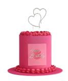 Love Heart Birthday Cake Toppers Happy Anniversary Cake Decorations Cupcake Toppers for Wedding Bridal Anniversary Theme Party Decorations (silvery) - Buy Online on GoSupps.com
