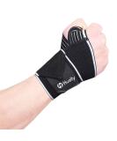 Hually Adjustable Wrist Support Brace for Men and Women - One Size Fits All | Breathable & Comfortable Wrist Wraps for Bench Press, Weightlifting, Gym Sports - Buy Online on GoSupps.com