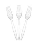 80 Pack Clear Heavy Duty Disposable Plastic Forks for Parties - Buy Online on GoSupps.com