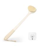 Back Body Scrubber Brush for Shower | Long Handle Peeling Brush for Men & Women | Non-Slip 43cm Cream White - Buy Online on GoSupps.com